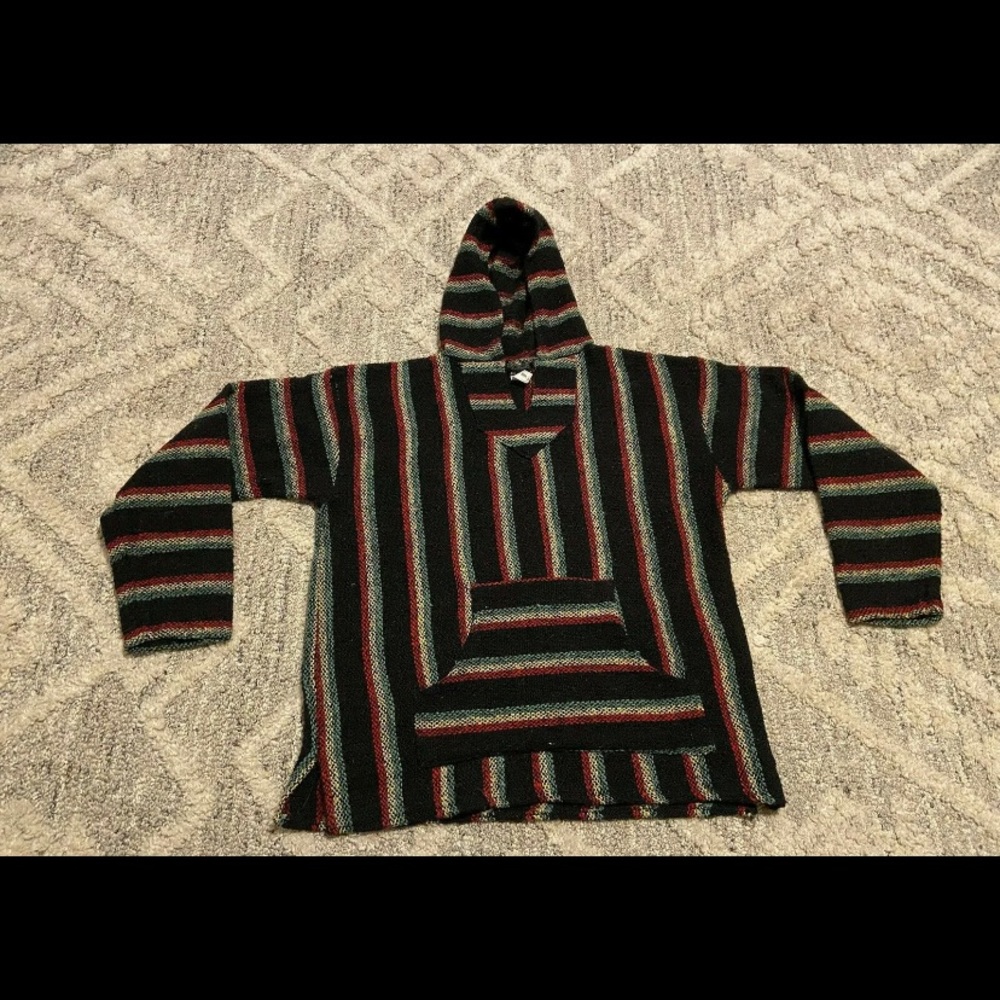 Vintage Sunspecs Hippie Drug Rug Baja Hoodie Size XL